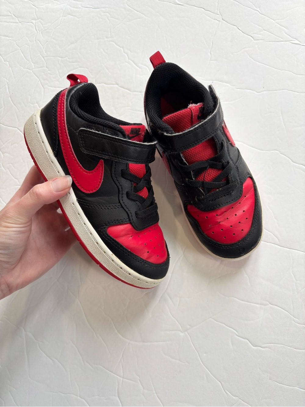Nike Court Borough Low 2 in black/university red/white 10C